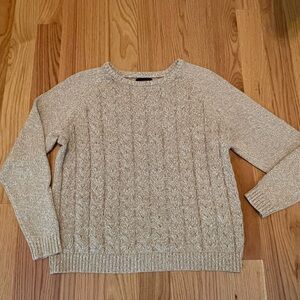 Lands' End Women's Textured Beige Sweater